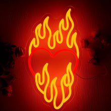 Néon Coeur en Feu